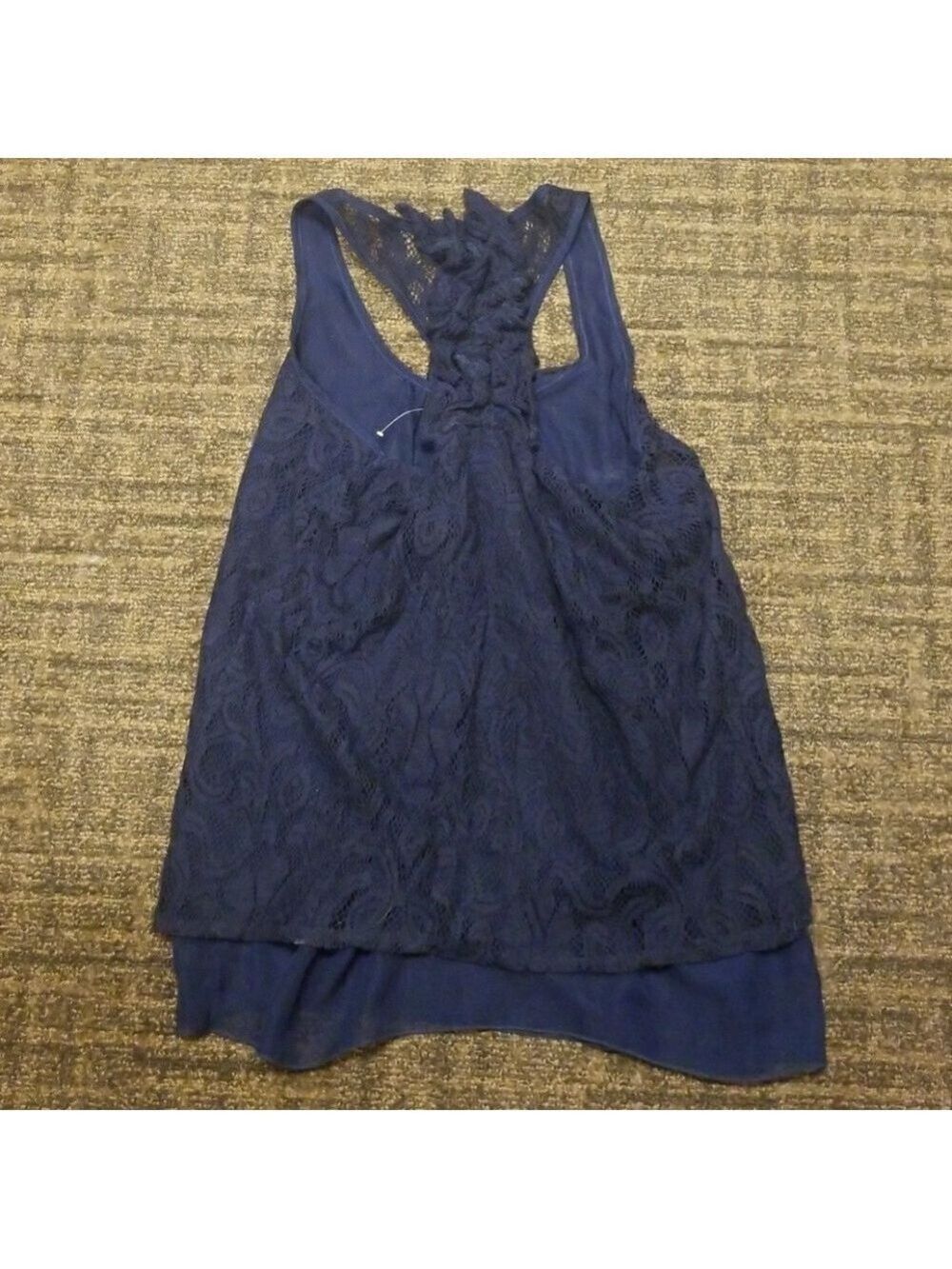 Navy Lace Racerback Tank - Picture 3 of 3